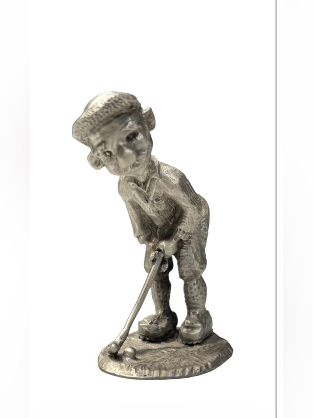 1980 Pewter Golfing  Figurine Decorative Sculpture